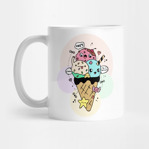 Cute Icecream Kawaii Illustration by ArtsByNaty